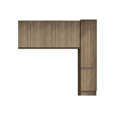 Cozinha Compacta Maxxi Kit 3 Peças em Madeira 50cm Marrom para Espaço Pequeno
