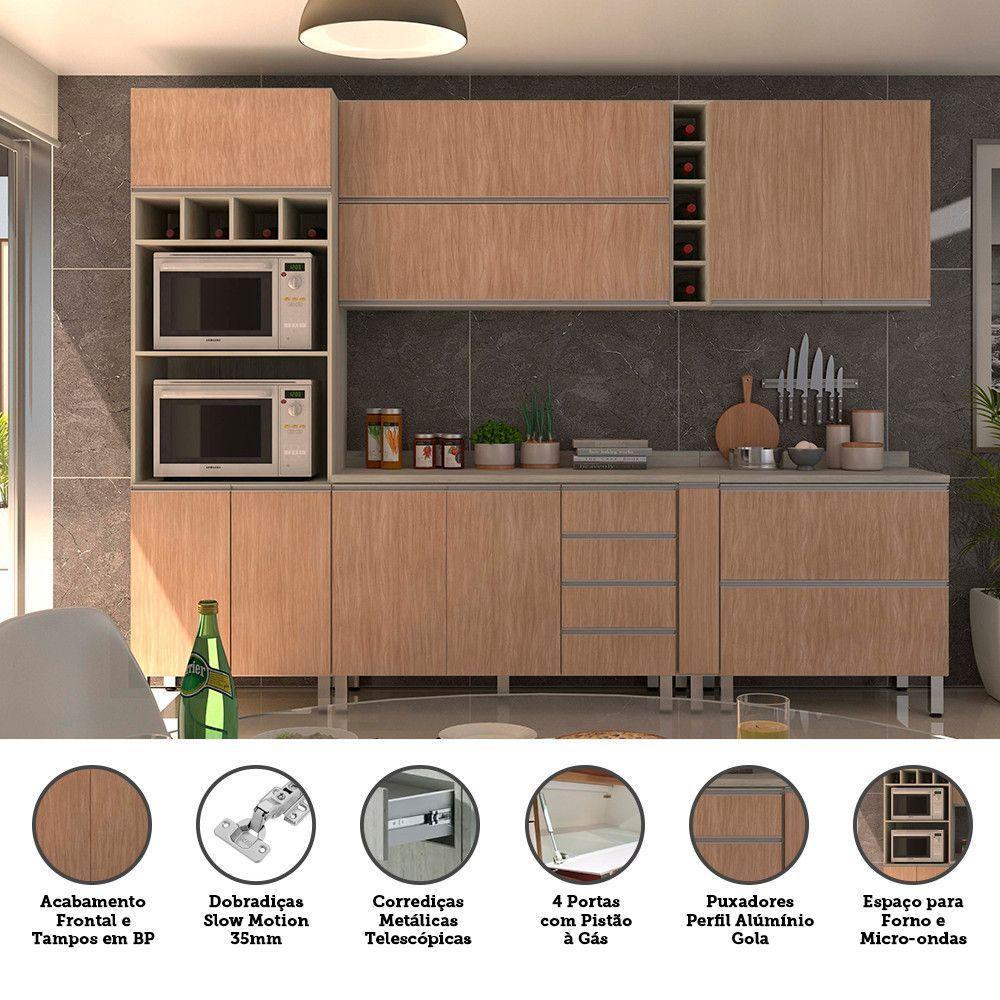 Cozinha Completa 7 Peças Com Tampo Lis Legno Crema Com Cumaru - 5