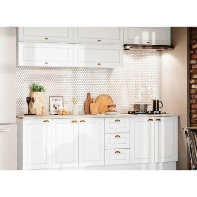 Kit de Cozinha Completa Linha Americana 2 Portas 2 Gavetas MDF Branco com Tampos para Cooktop