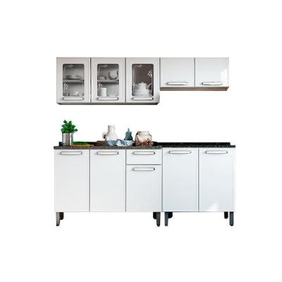 Kit de Cozinha Completa Evidence 10 Portas 2 Gavetas Aço 120cm Branco