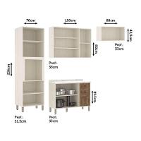 Cozinha Modulada Compacta Com 4 Peças E Tampo Sofia Pátina Ff Com Moscatto Ff - 2