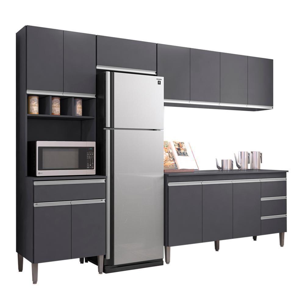Cozinha Modulada 5 Peças 281 Cm Andreia Cinza Reajl Cinza - 1