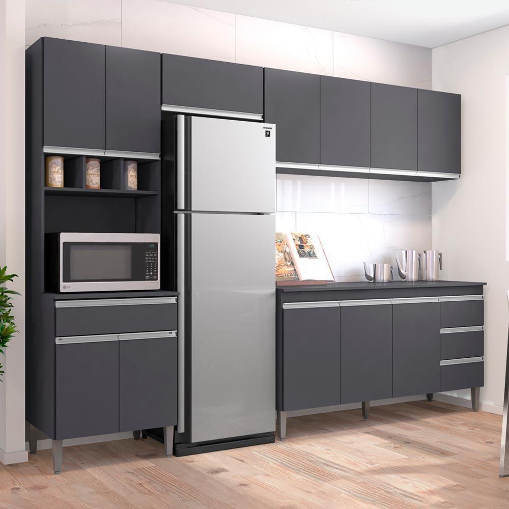 Cozinha Modulada 5 Peças 281 Cm Andreia Cinza Reajl Cinza - 7