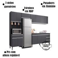 Cozinha Modulada 5 Peças 281 Cm Andreia Cinza Reajl Cinza - 5