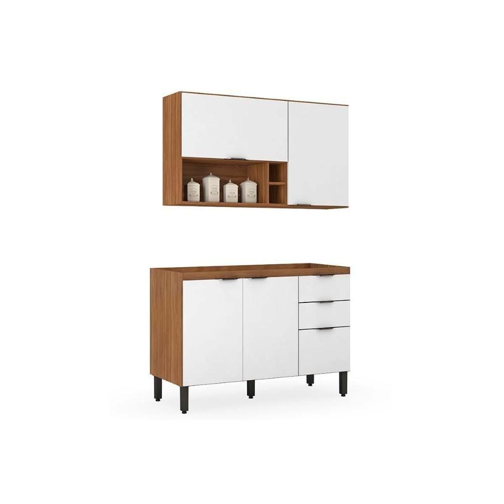 Cozinha Completa Composição 11 Firenze 2 Peças (1 Aéreo + 1 Balcão) Amendola/Branco - Demóbile - 5