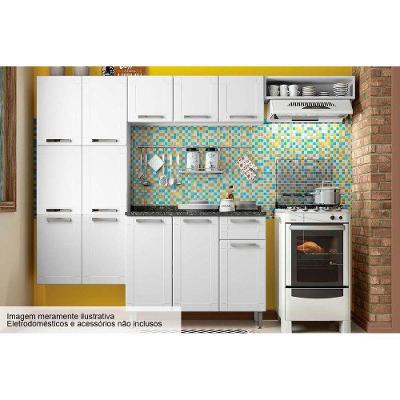 Kit de Cozinha Completa 4 Peças C4P79 14 Portas 2 Gavetas Aço 105cm Branco