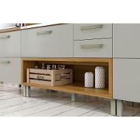 Cozinha Modulada Completa Princesa 4pçs (2 Balcões + Aéreo + Paneleiro) C4P15 Freijo/Grafite Nesher - 8