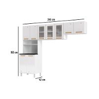 Cozinha Compacta Diamante 3 Peças (2 Armários + 1 Paneleiro) Branco/Preto - Telasul - 7