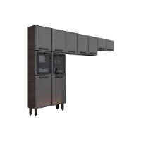 Cozinha Compacta Estilo 3 Peças (2 Armários + 1 Paneleiro) CPT90 Cinza/Grafite - Bertolini - 1