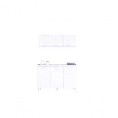 Armário Aéreo E Balcão Para Cuba Branco - Fdecor