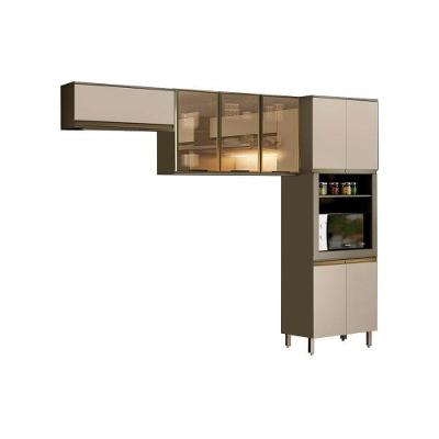 Cozinha Compacta Connect 4 Portas MDF 120cm Branco com Paneleiro para Forno