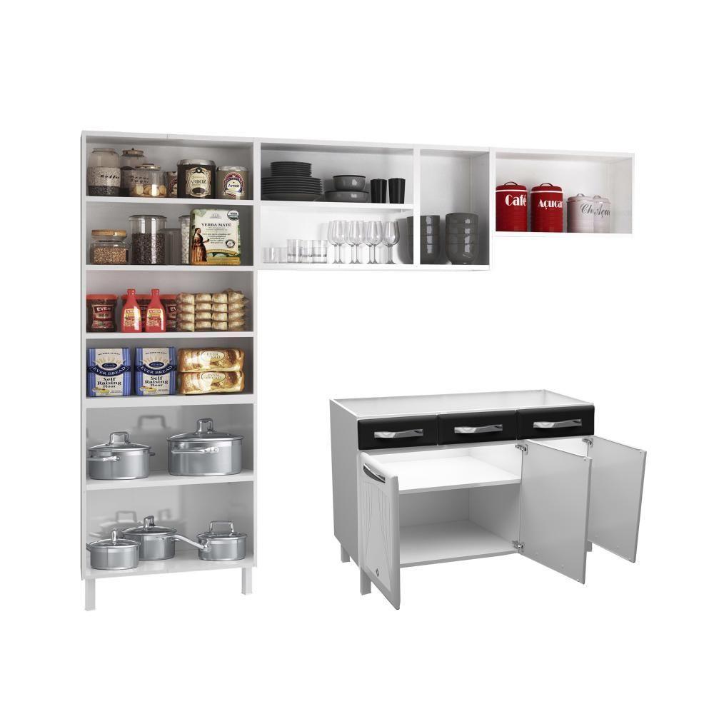 Cozinha De Aço Completa Telasul Portas 3 vidros Balcão Pia - 4