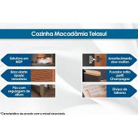 Cozinha Completa Completa Thela Macadâmia (2 Aéreos + 2 Balcões + 1 Paneleiro) 5 Peças Freijo/Branco - Telasul - 8