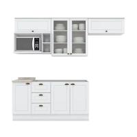 Cozinha Completa Americana (3 Aéreos, 2 Balcões, 1 Nicho, 1 Complemento) 7 Peças Branco - Henn - 9