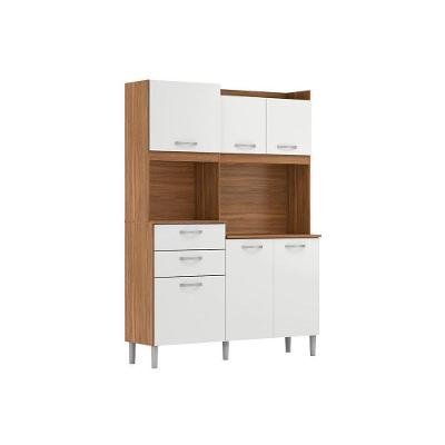 Kit de Cozinha Compacta Harmonia 6 Portas 2 Gavetas MDP Branco e Amendola