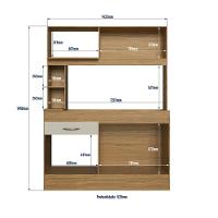 Armário De Cozinha Compacta Com Tampo 7072+ch854 Decibal Naturalle Cristalo - 7