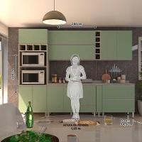 Cozinha Completa 7 Peças Com Tampo Lis Legno Crema Com Verde Jade - 5