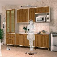 Cozinha Modulada Completa 5 Peças Com Tampo E Vidro Reflecta Sofia Pátina Com Moscatto - 7