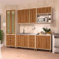 Cozinha Modulada Completa Com 5 Peças E Vidro Reflecta Sofia Pátina Com Moscatto - 1