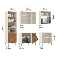 Cozinha Modulada Completa Com 5 Peças E Vidro Reflecta Sofia Pátina Com Moscatto - 5