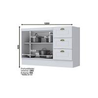 Cozinha Completa Americana 5pçs (2 Armários 1 Balcão 1 Paneleiro 1 Complemento) C5P12 Branco - Henn - 5