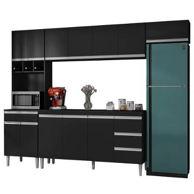Cozinha Modulada 5 Peças 281 Cm Andreia Preto Reajl Preto