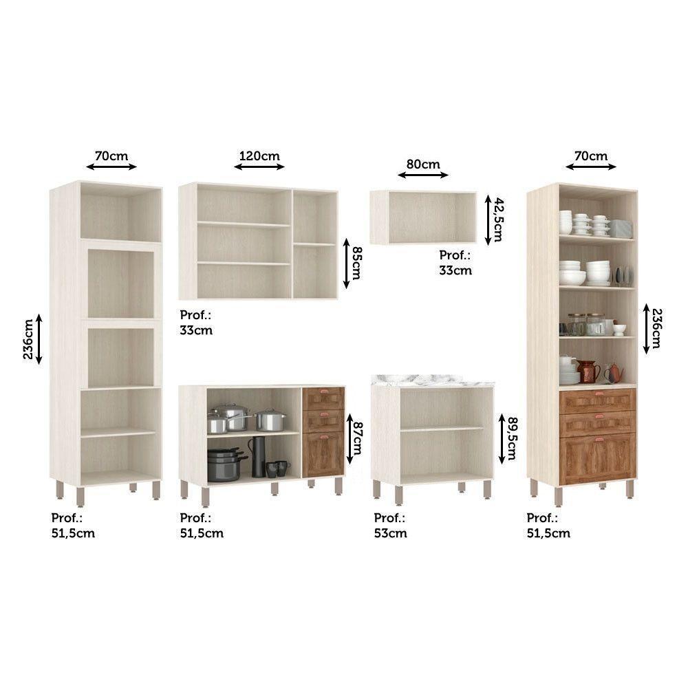 Cozinha Completa Com 6 Peças Sem Pia Sofia Pátina Ff Com Moscatto Ff - 4