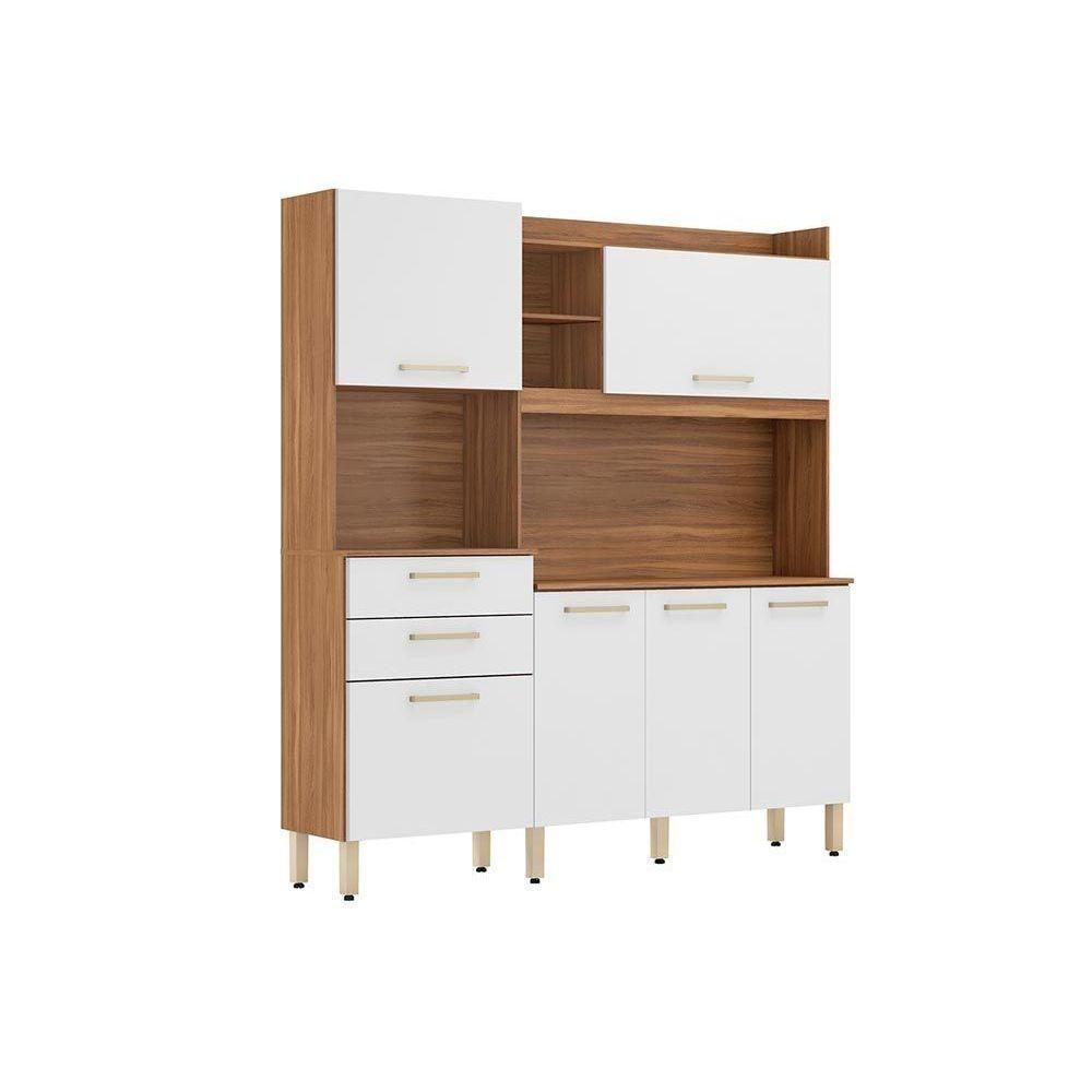 Kit de Cozinha Compacta Select c/ 6 Portas e 2 Gavetas Amendola/Branco - Demóbile - 1