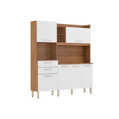 Kit de Cozinha Compacta Select 6 Portas 2 Gavetas em Madeira Branco Amendola 178cm