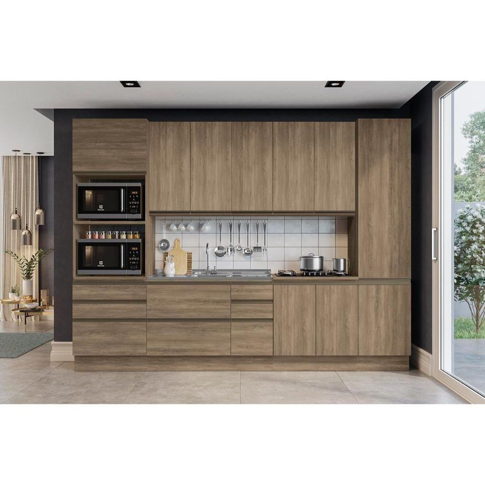 Kit de Cozinha Completa 3 Peças Maxxi  (2 Armários + 1 Paneleiro) CPT34 Nogal - Kappesberg - 2