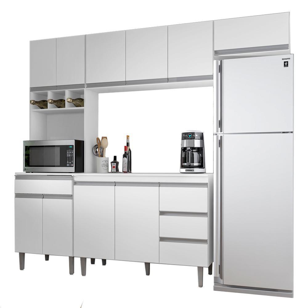 Cozinha Modulada 5 Peças 241 Cm Andreia Branco Reajl Branco - 1