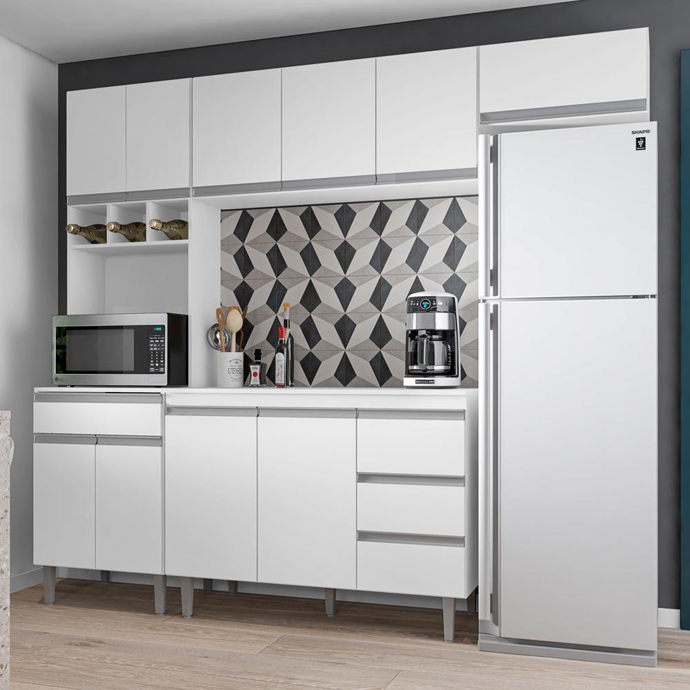 Cozinha Modulada 5 Peças 241 Cm Andreia Branco Reajl Branco - 4