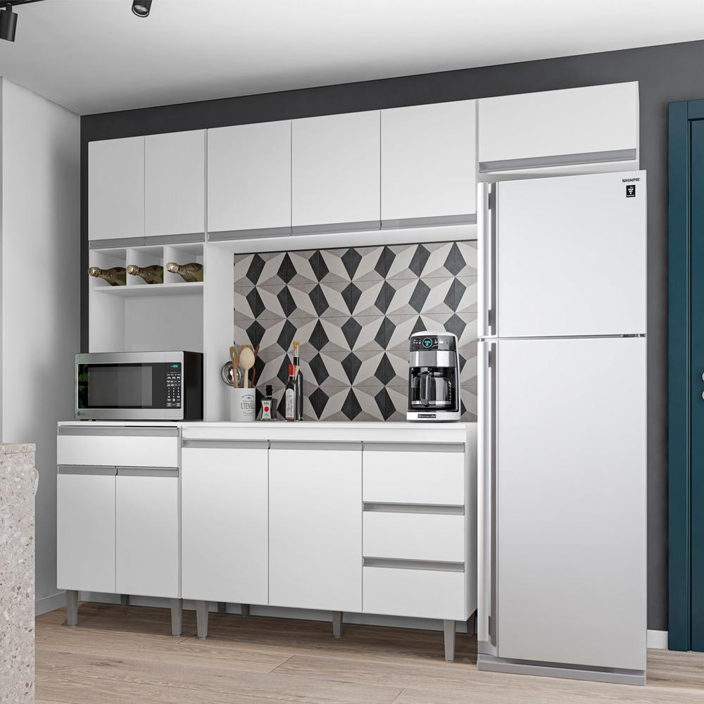 Cozinha Modulada 5 Peças 241 Cm Andreia Branco Reajl Branco - 7