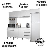 Cozinha Modulada 5 Peças 241 Cm Andreia Branco Reajl Branco - 3