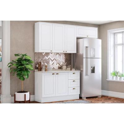Cozinha Completa Americana 4 Peças 7 Portas 3 Gavetas MDF 120cm Branco