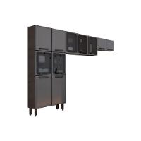 Cozinha Compacta Estilo 3 Peças (2 Armários + 1 Paneleiro) CPT86 Cinza/Grafite - Bertolini - 1