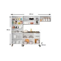 Kit de Cozinha Completa 4 Peças Múltipla  (2 Armários + 1 Balcão + 1 Paneleiro) C4P86 Branco/Preto - Bertolini - 3