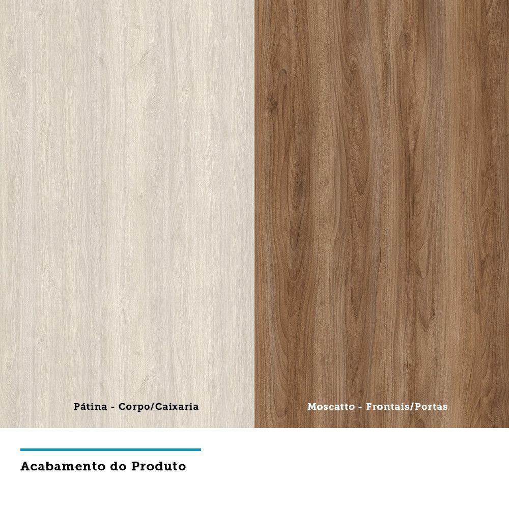 Cozinha Modulada Completa Com 6 Peças E Vidro Reflecta Sofia Pátina Com Moscatto - 2