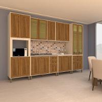 Cozinha Modulada Completa Com 6 Peças E Vidro Reflecta Sofia Pátina Com Moscatto - 1