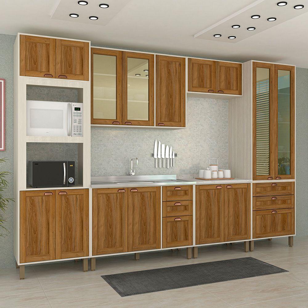 Cozinha Completa Com 6 Peças E Vidro Reflecta Sofia Pátina Ff Com Moscatto Ff - 1