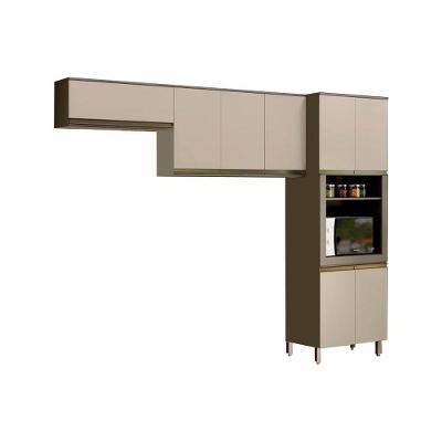 Cozinha Compacta Connect 4 Portas MDF 71 e 5cm Branco com Puxadores em Metal