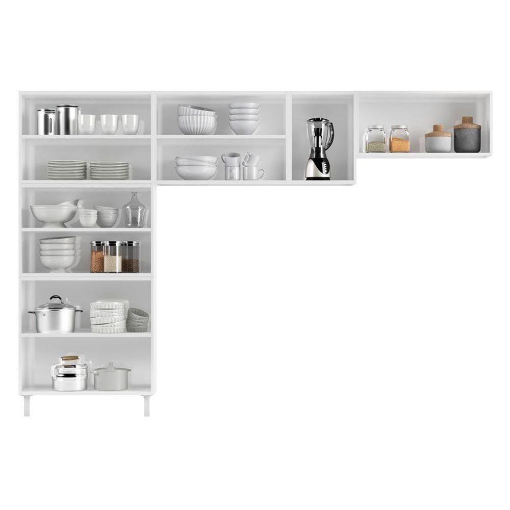 Kit de Cozinha Modulada 3 Peças Mirage New  (2 Armários + 1 Paneleiro) CPT113 Branco - Telasul - 3