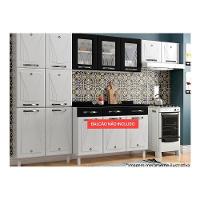 Kit de Cozinha Modulada 3 Peças Star New  (2 Armários + 1 Paneleiro) CPT106 Branco/Preto - Telasul - 1