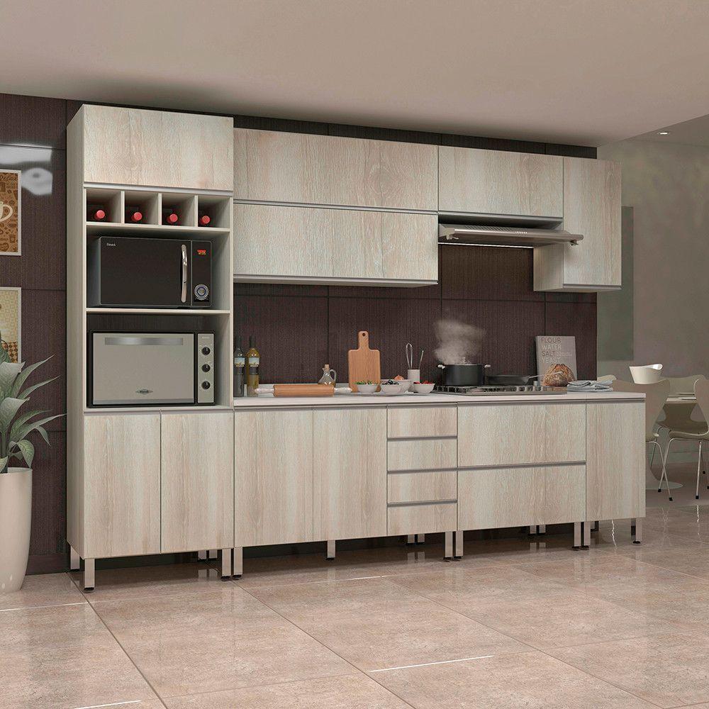 Cozinha Completa Com 7 Peças E Tampo Lis Legno Crema - 1
