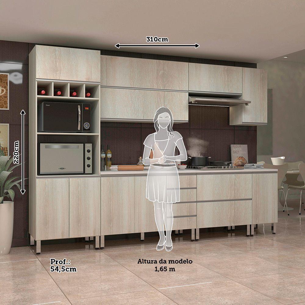 Cozinha Completa Com 7 Peças E Tampo Lis Legno Crema - 2