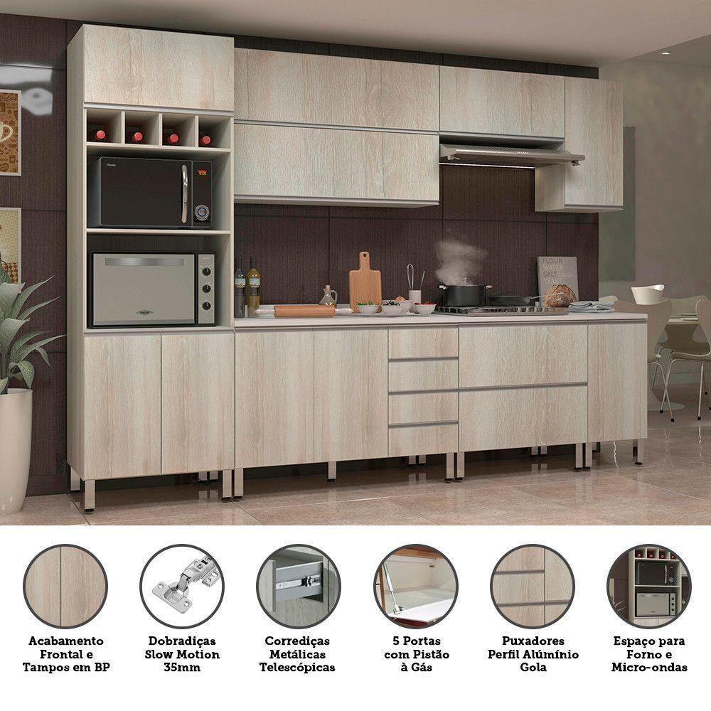 Cozinha Completa Com 7 Peças E Tampo Lis Legno Crema - 4