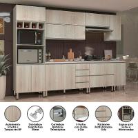 Cozinha Completa Com 7 Peças E Tampo Lis Legno Crema