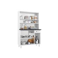 Kit de Cozinha Compacta Rubi Smart c/6 Portas e 1 Gaveta 105cm Branco/Preto - Telasul - 6