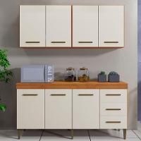 Cozinha Completa 7 Portas 3 Gavetas Atenas Kaiki Moveis Nature/off White - 2