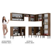 Armário De Cozinha Completa De Canto 417cm Rustic/cinza Emilly Ice Madesa Rustic/cinza - 7